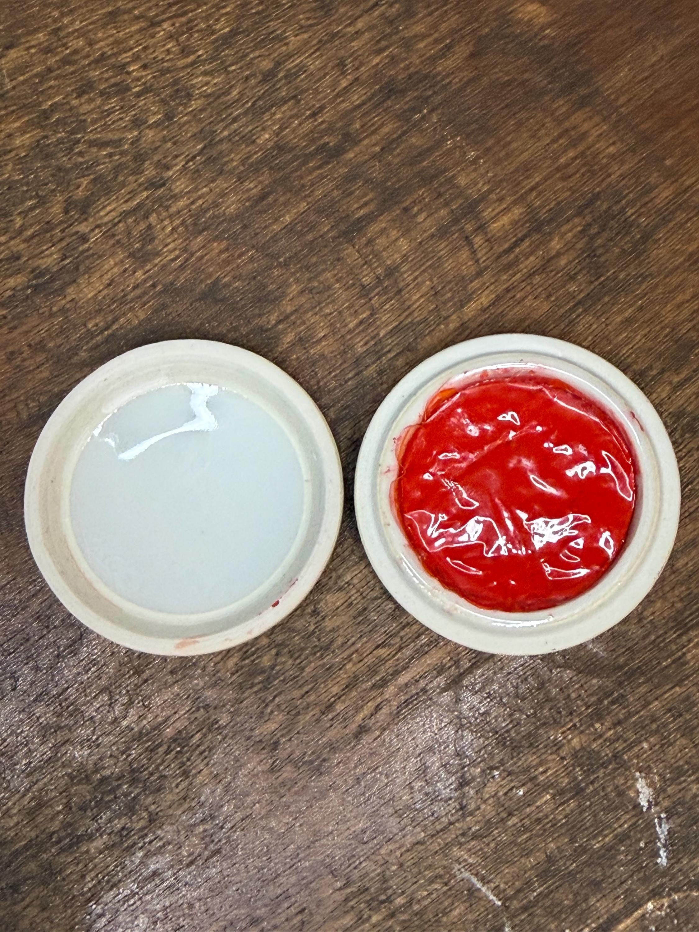 Porcelain Dragon Chinese Seal Paste Box with Cinnabar