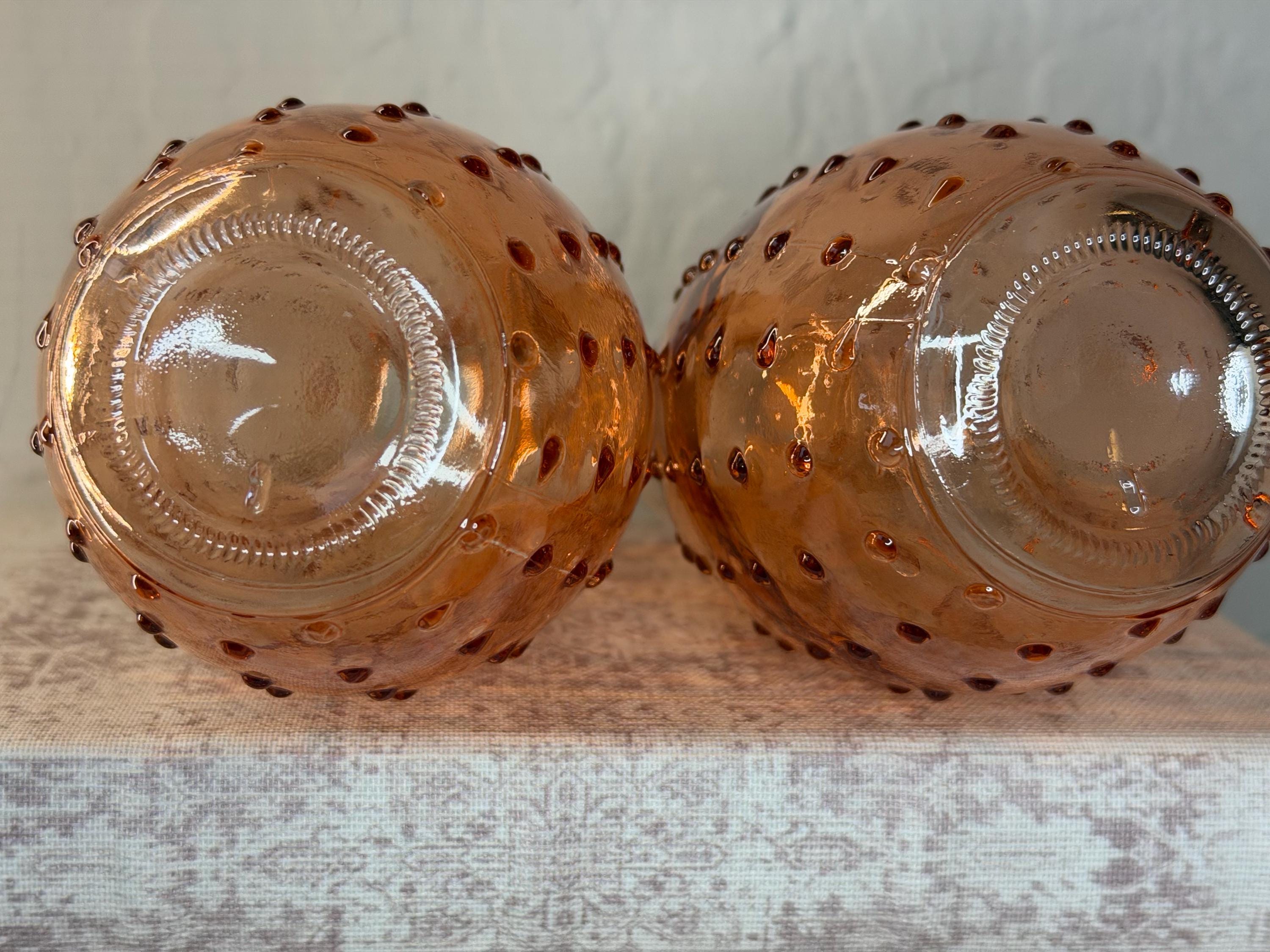 Amber Glass Bottle Set, 6 Piece Boho Decor Vintage