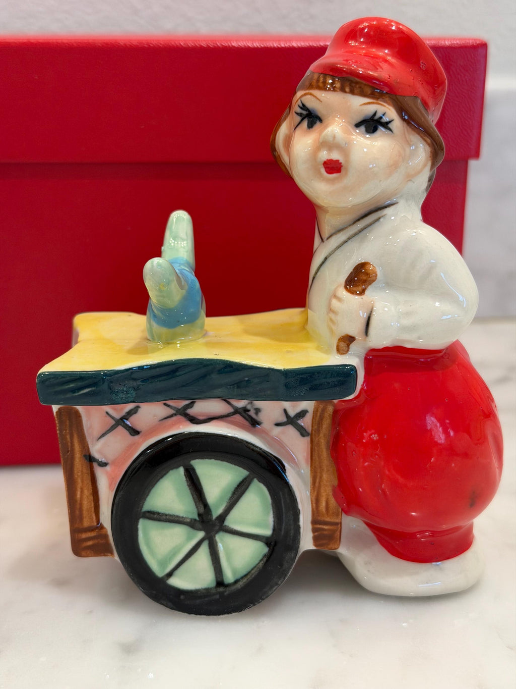Goldette China Salt & Pepper Shakers | Japanese Boy and Girl Cart