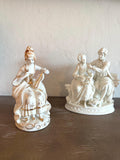 Japan Porcelain Figurines | Rococo Lady & Romantic Couple | Mid-Century