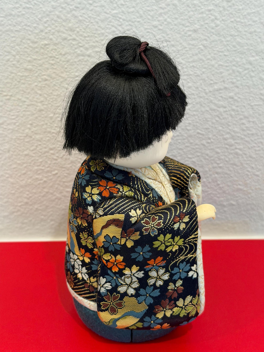 Ichimatsu Doll, Silk Brocade Kimono, Mid-Century Traditional Toy Japanese