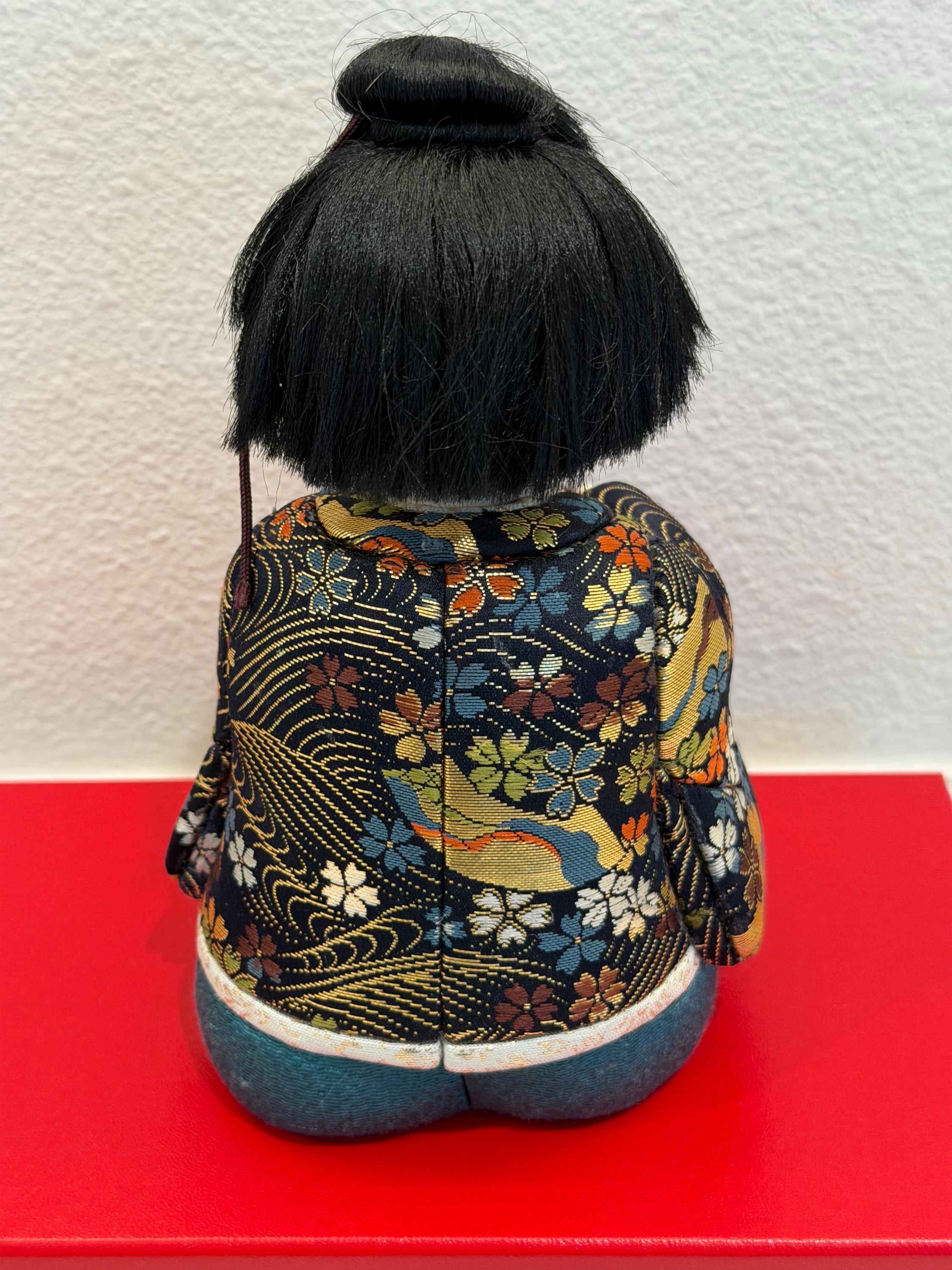 Ichimatsu Doll, Silk Brocade Kimono, Mid-Century Traditional Toy Japanese