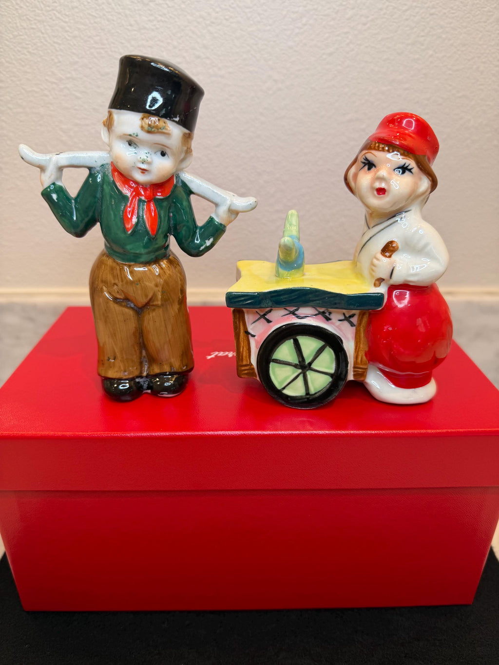 Goldette China Salt & Pepper Shakers | Japanese Boy and Girl Cart