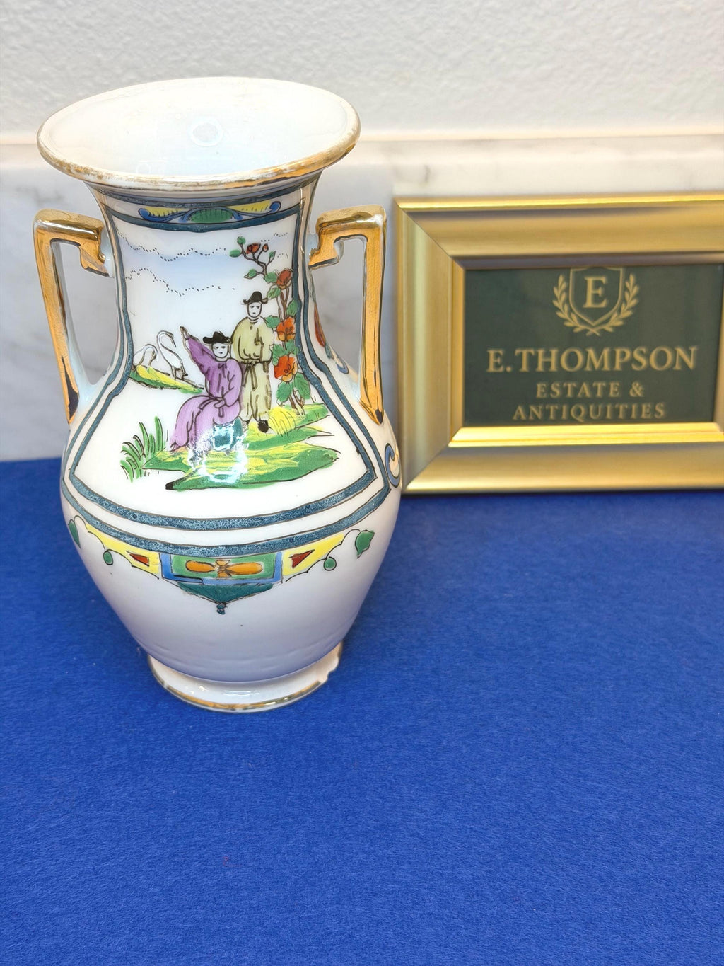 Nippon Porcelain Vase | Meiji Era, Hand-Painted Figural Decor