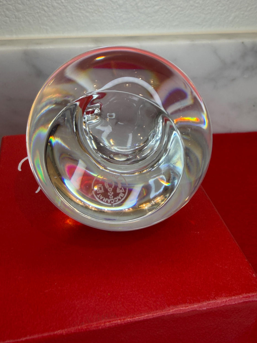 Baccarat Crystal Bear Figurine in Original Red Box Authentic French Crystal Paperweight Decor