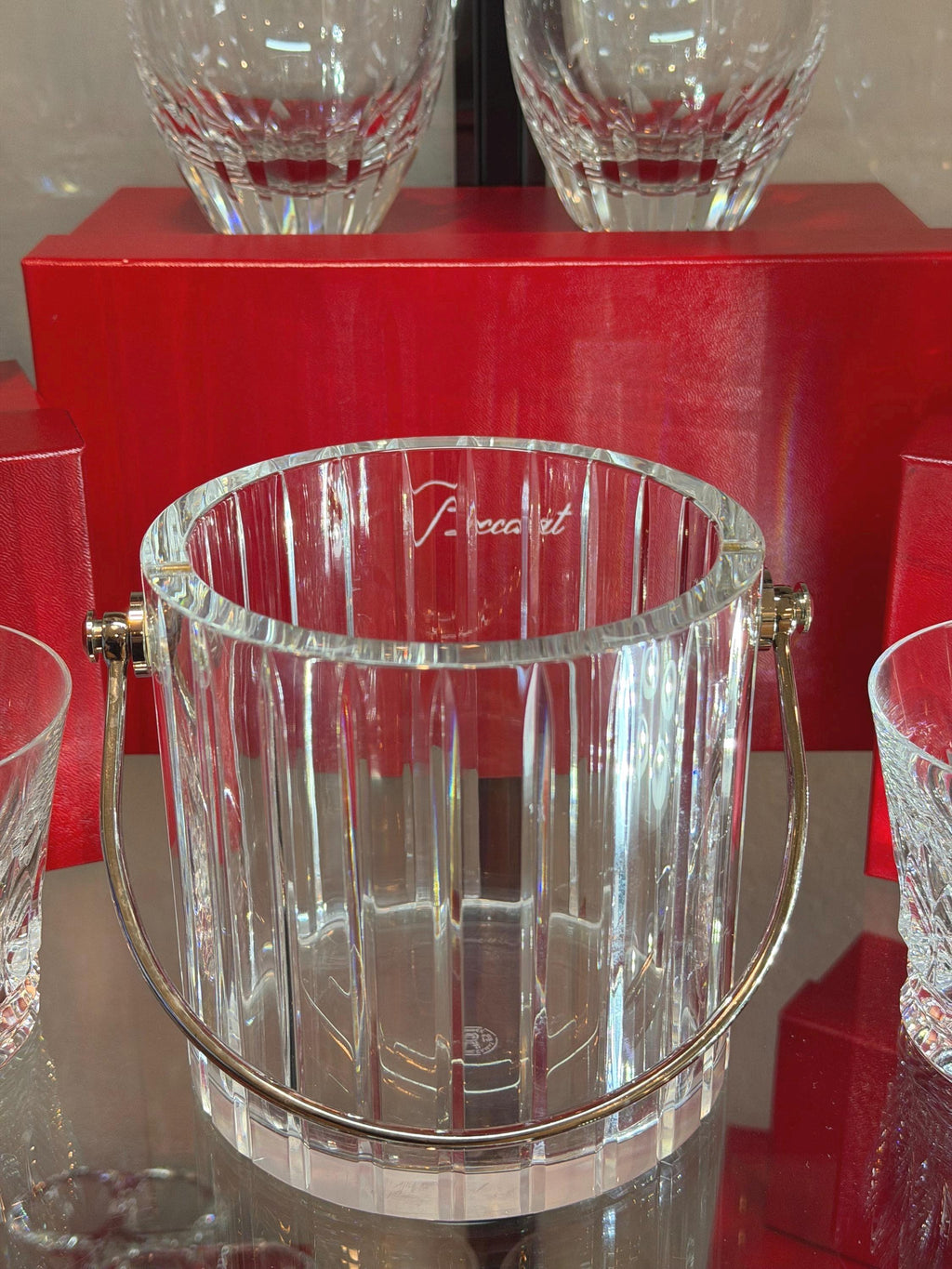 Baccarat Harmonie Crystal Ice Bucket with Handle — French Luxury Crystal Barware