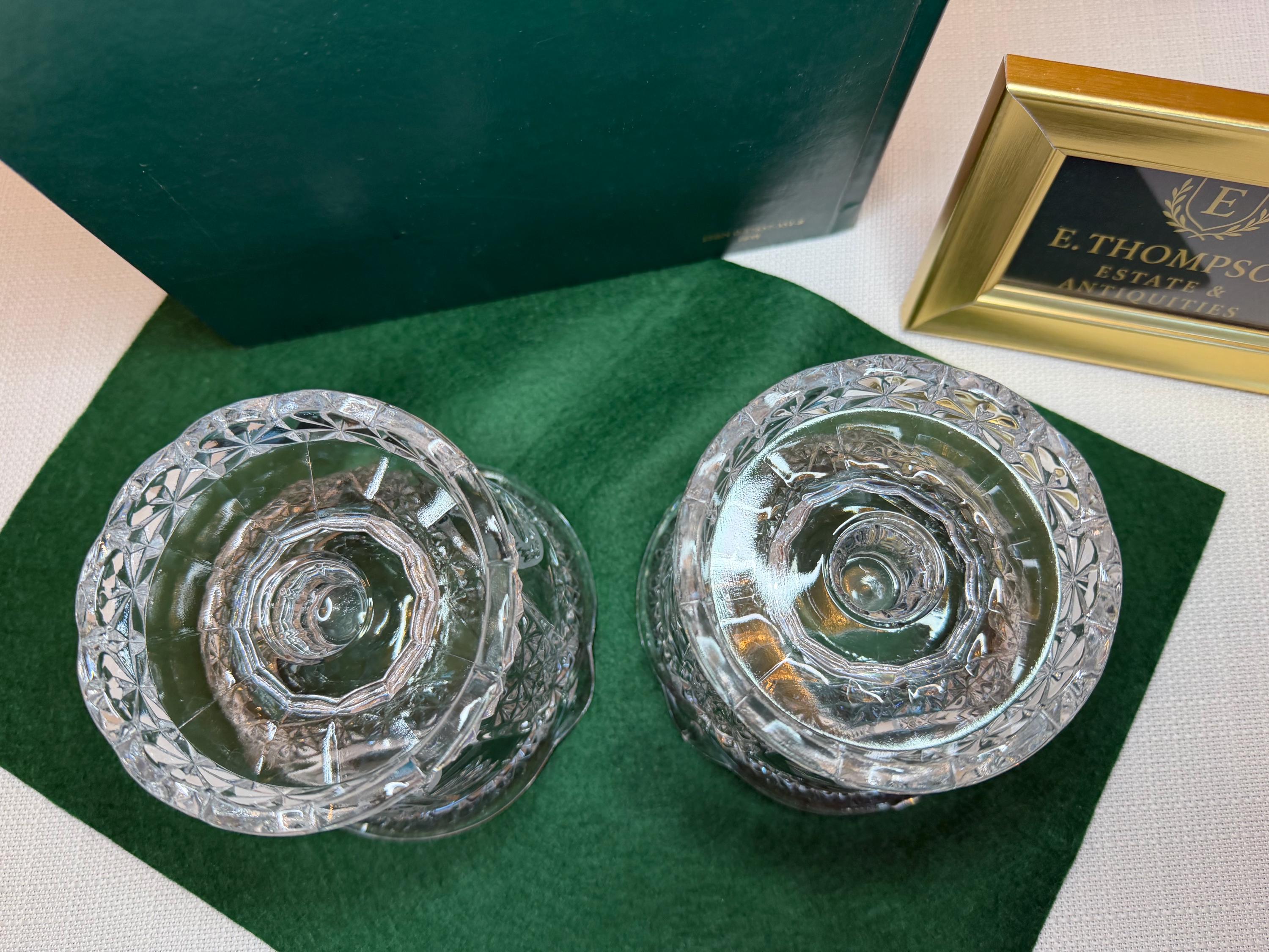 Swan Pressed Glass Pedestal Bowls – Mid Century Candy Dishes