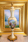 Porcelain Urn: Romantic Courting Scene, French Rococo Style, Ormolu Base