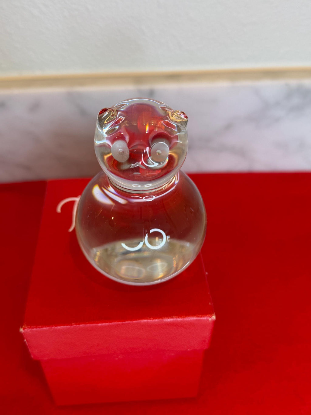 Baccarat Crystal Bear Figurine in Original Red Box Authentic French Crystal Paperweight Decor
