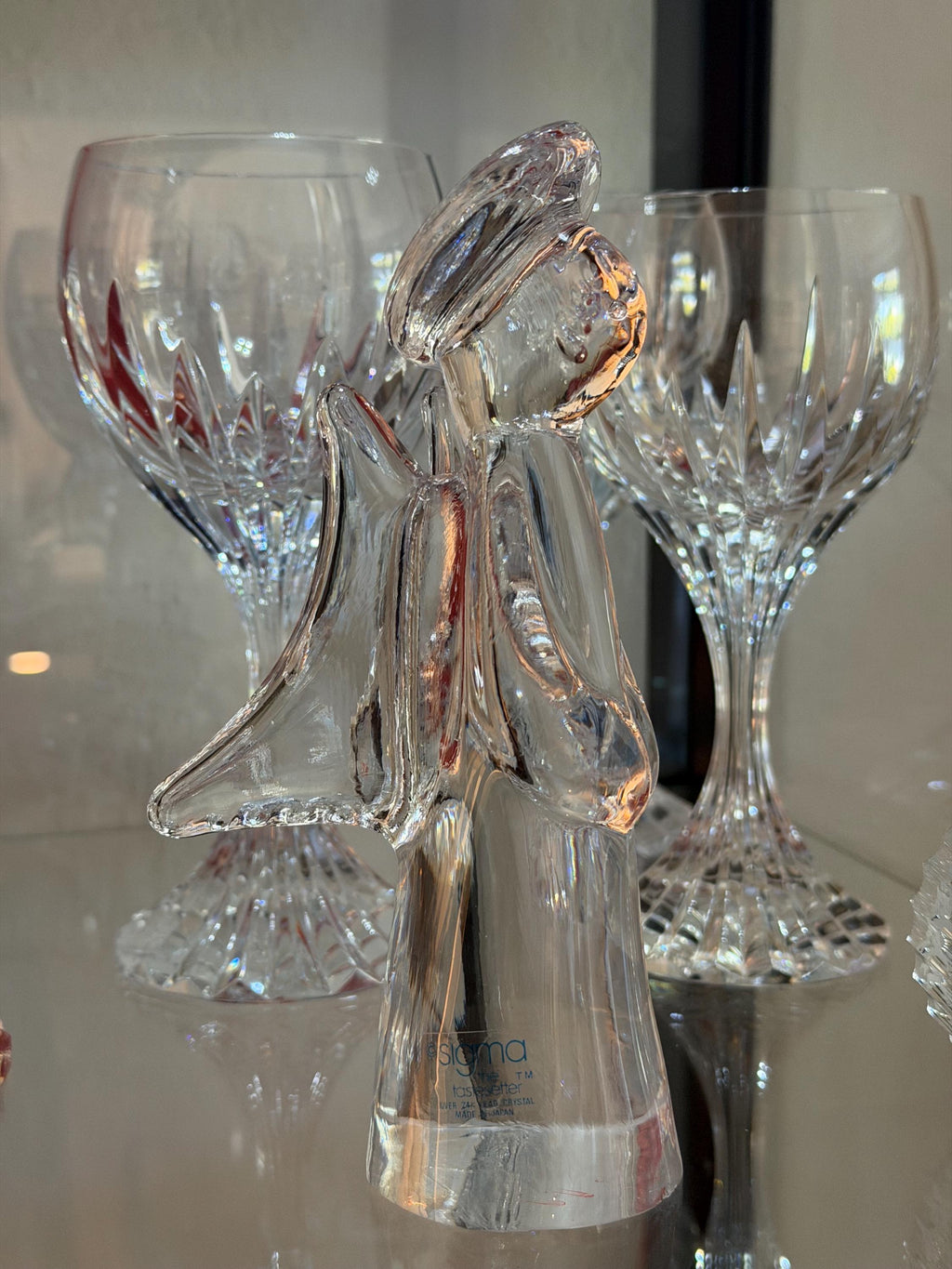 Sigma Tastesetter Lead Crystal Angel Figurine – Japan Guardian Angel Sculpture