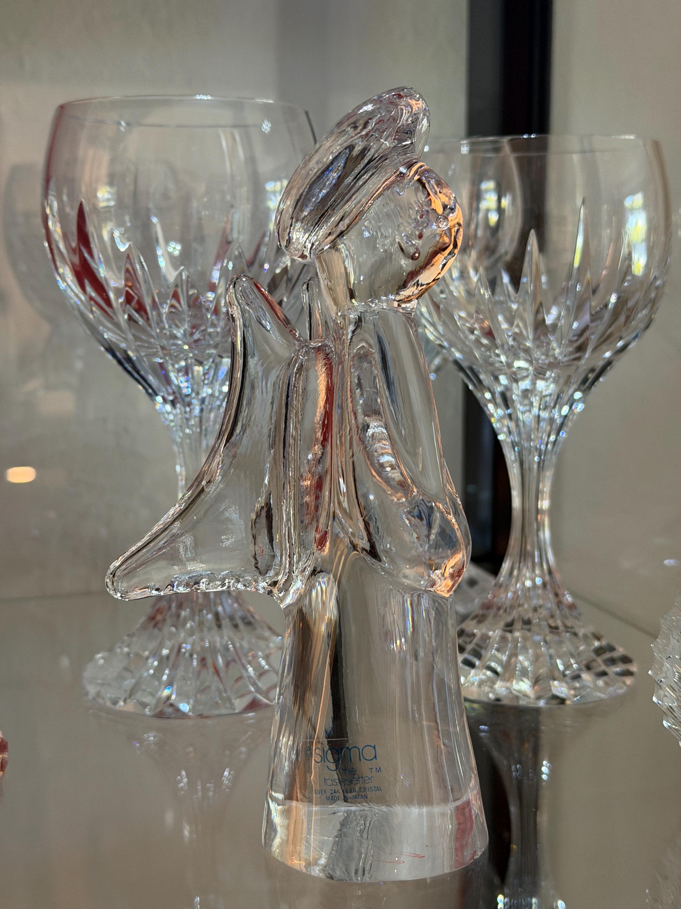 Sigma Tastesetter Lead Crystal Angel Figurine – Japan Guardian Angel Sculpture