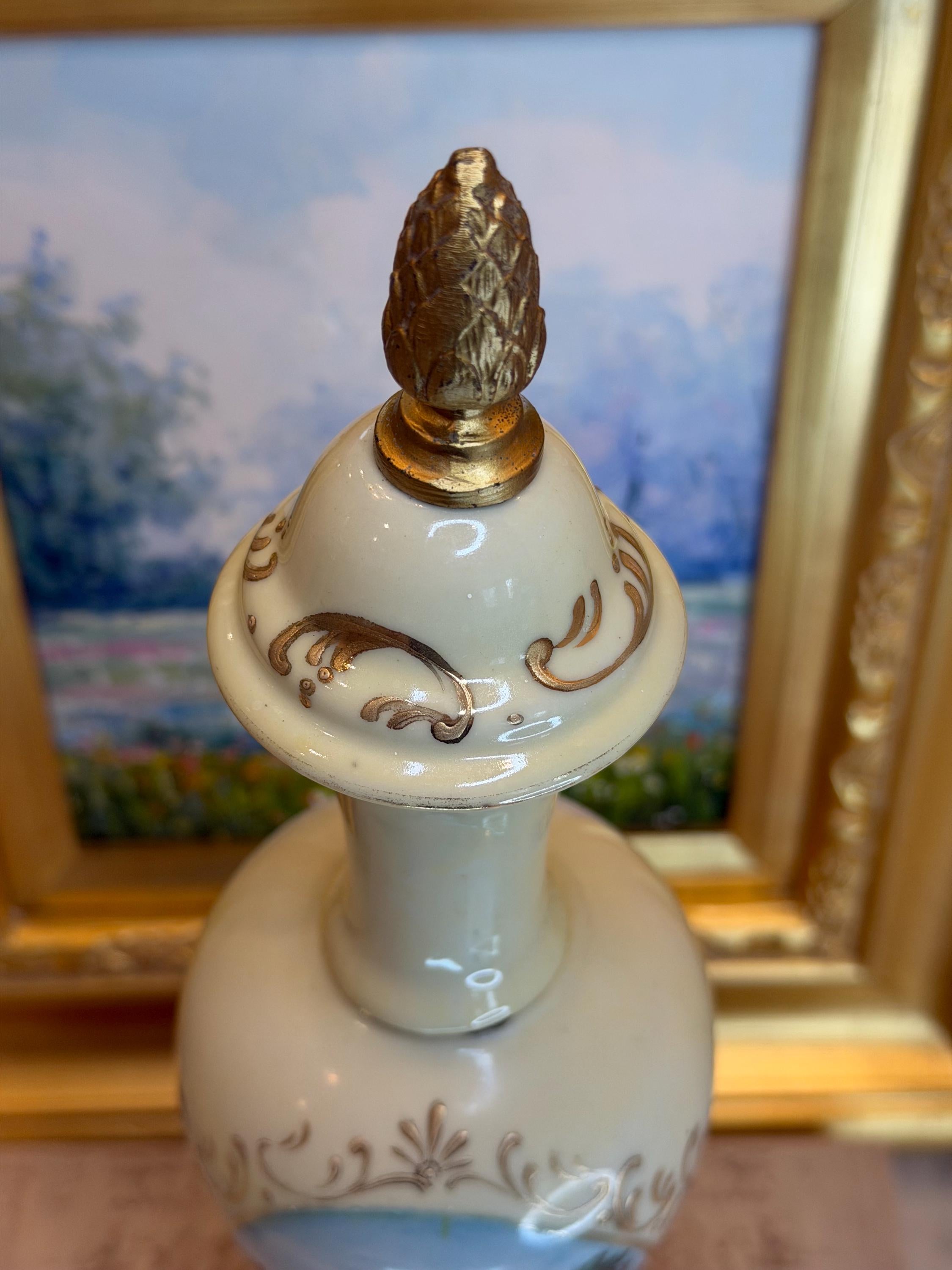 Porcelain Urn: Romantic Courting Scene, French Rococo Style, Ormolu Base