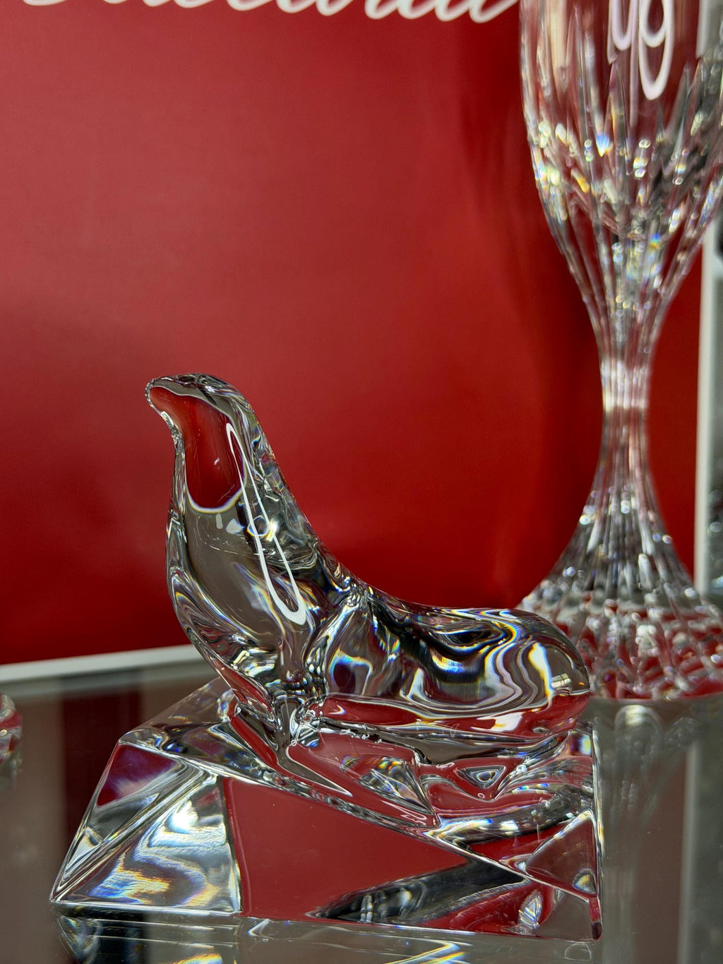 Baccarat Crystal Seal Figurine France Signed Sea Lion Iceberg Sculpture 3.5” Luxury With Box