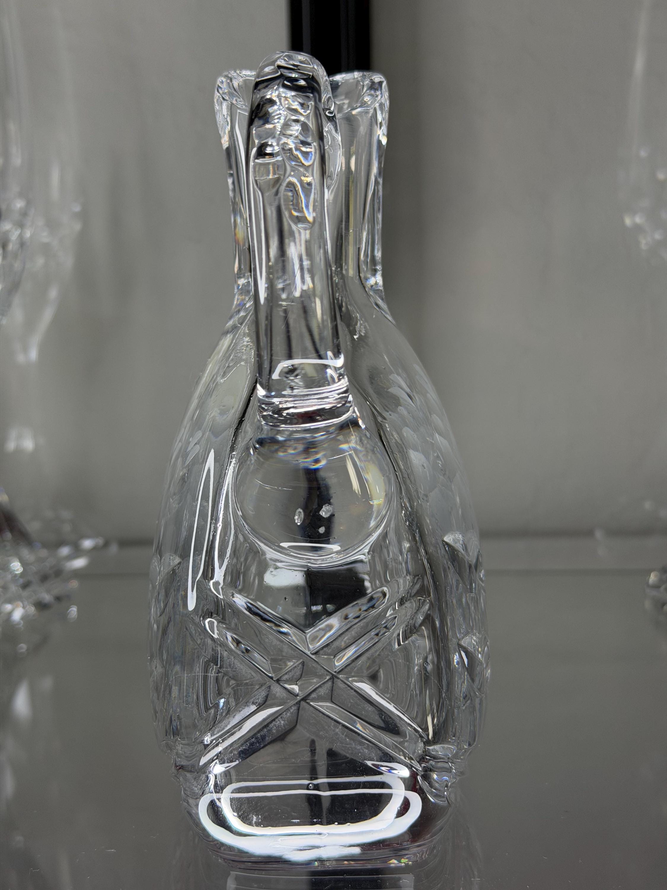 Hand-Cut Crystal Pitcher – Floral Etched Bohemian Glass Vase Czech Republic