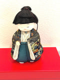 Ichimatsu Doll, Silk Brocade Kimono, Mid-Century Traditional Toy Japanese