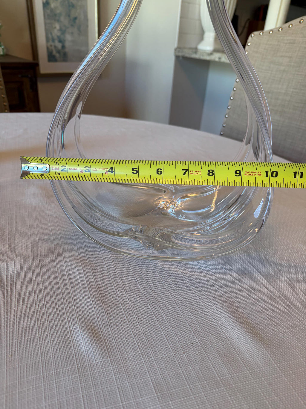 Crystal Double Swan Large Centerpiece Bowl – Elegant Art Glass Sculpture