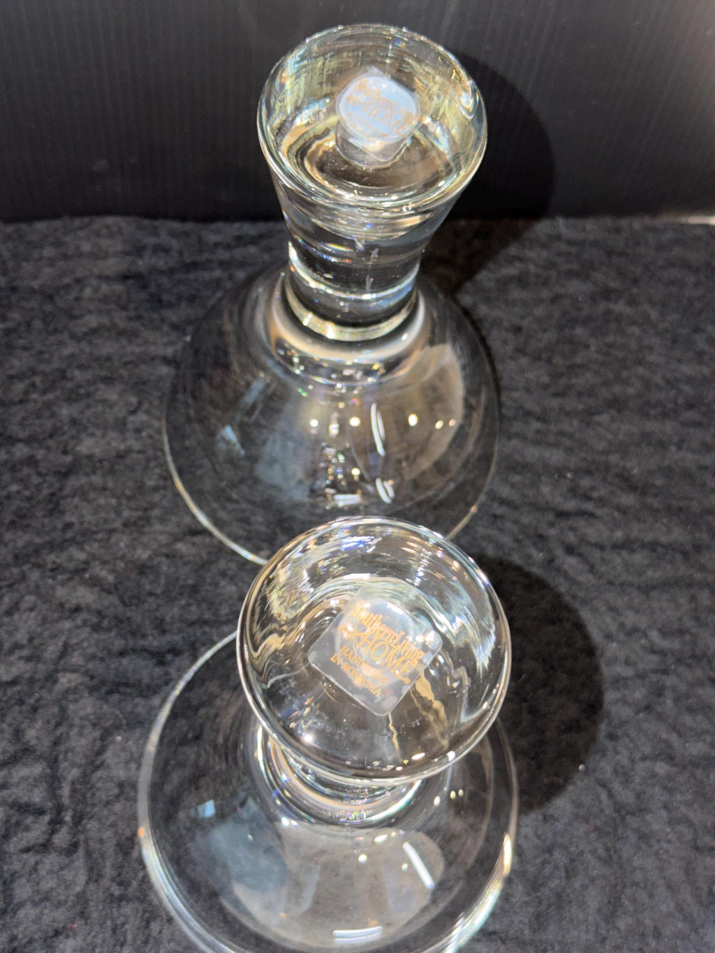 Set of 2 Crystal Coupe Glasses – Handmade Romanian Stemware for Martini, Dessert