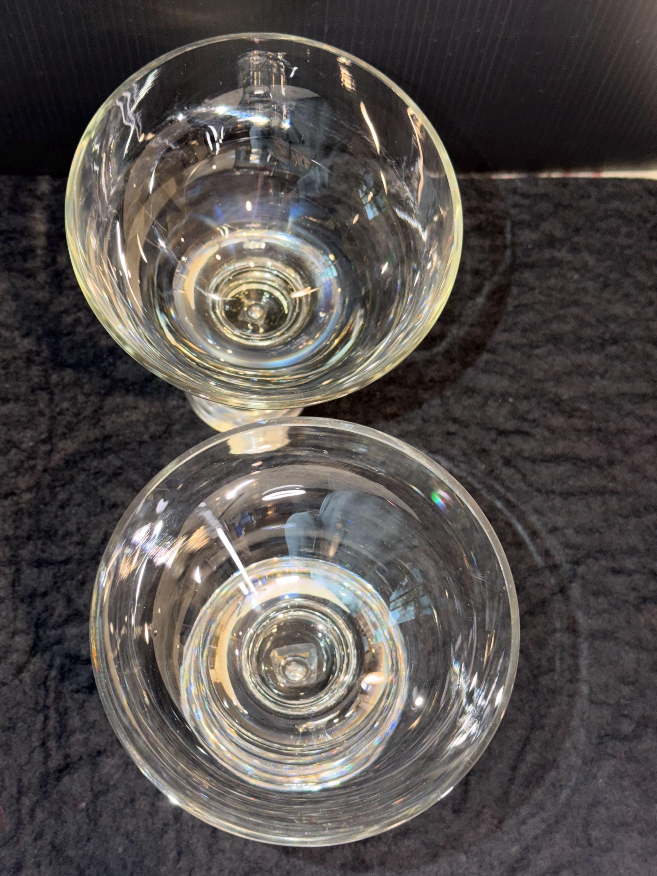 Set of 2 Crystal Coupe Glasses – Handmade Romanian Stemware for Martini, Dessert