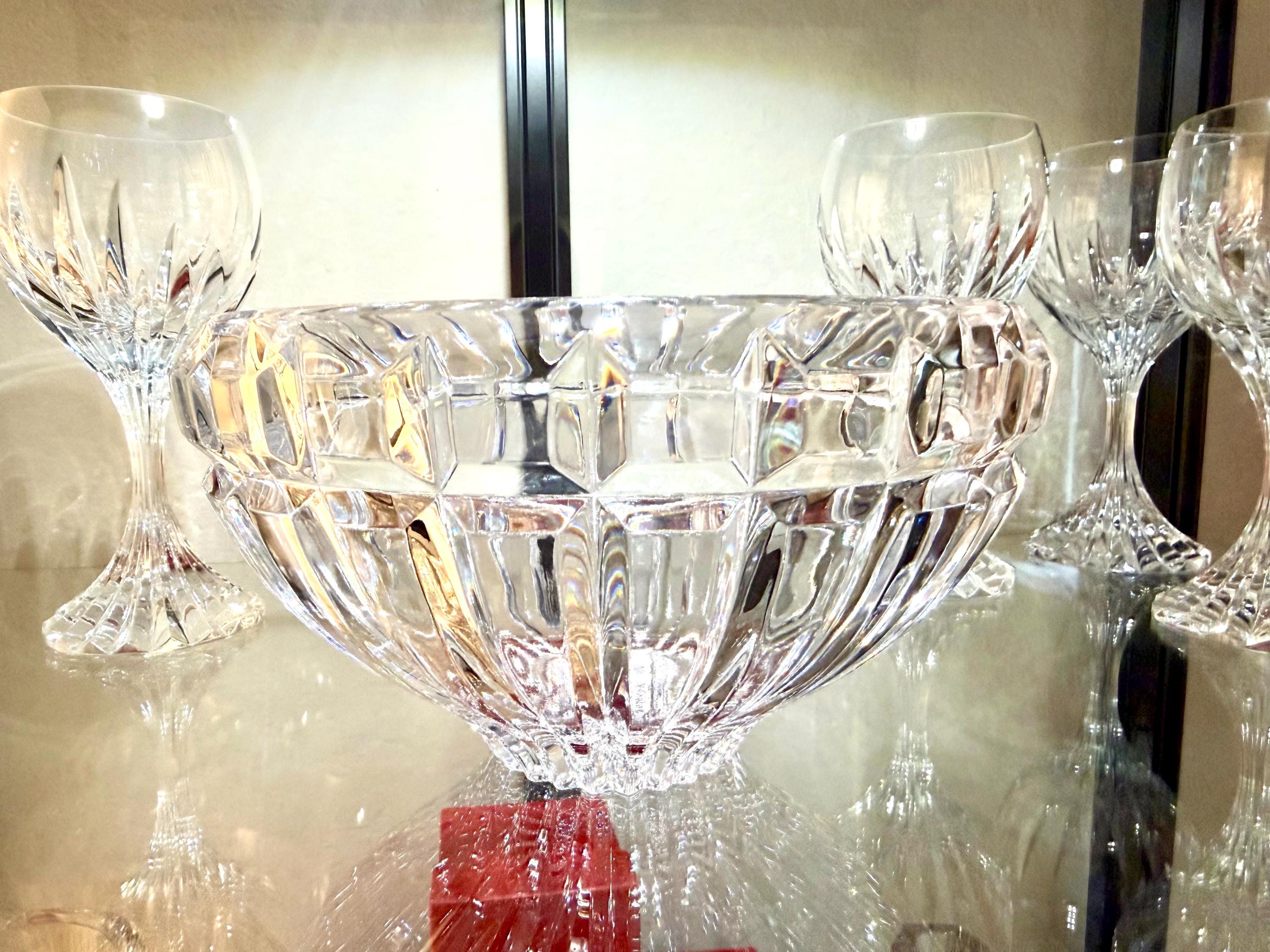 Cut Crystal Bowl | Heavy Lead Crystal Centerpiece | Elegant Serving Dish