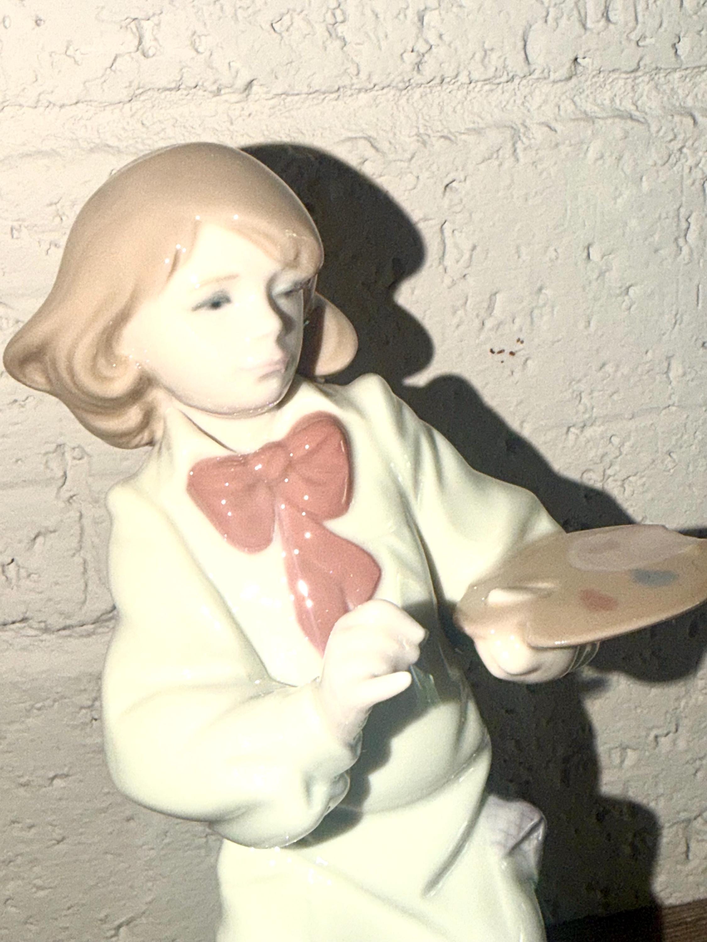 Lladró Porcelain Figurine Boy Artist Painter 1996 Hand Painted Spain Collectible Sculpture