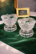 Swan Pressed Glass Pedestal Bowls – Mid Century Candy Dishes