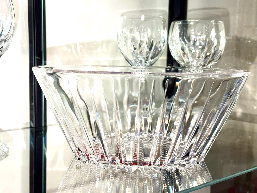 Cristal d’Arques Crystal Bowl – French Fan Cut Centerpiece – Lead Crystal Serving Dish