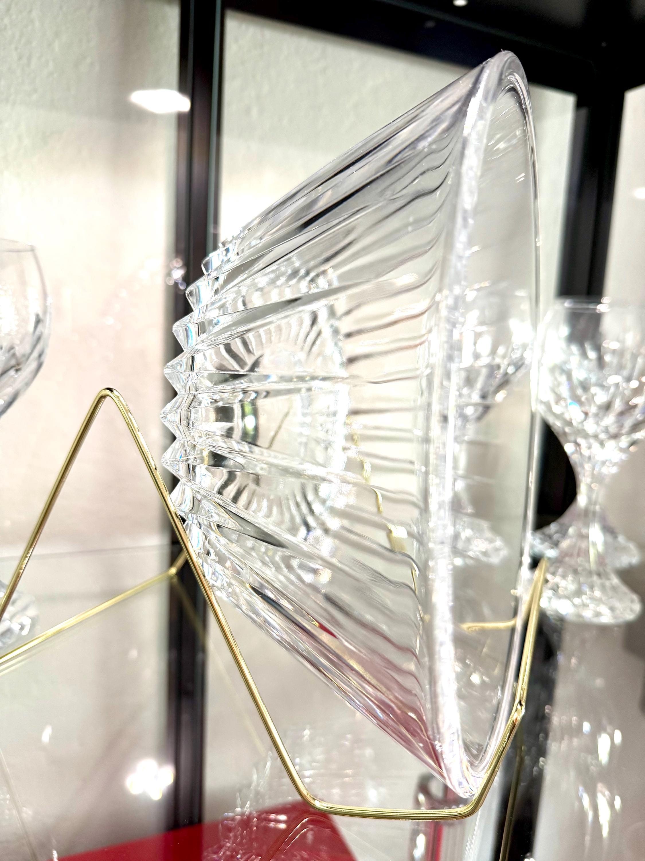 Cristal d’Arques Crystal Bowl – French Fan Cut Centerpiece – Lead Crystal Serving Dish