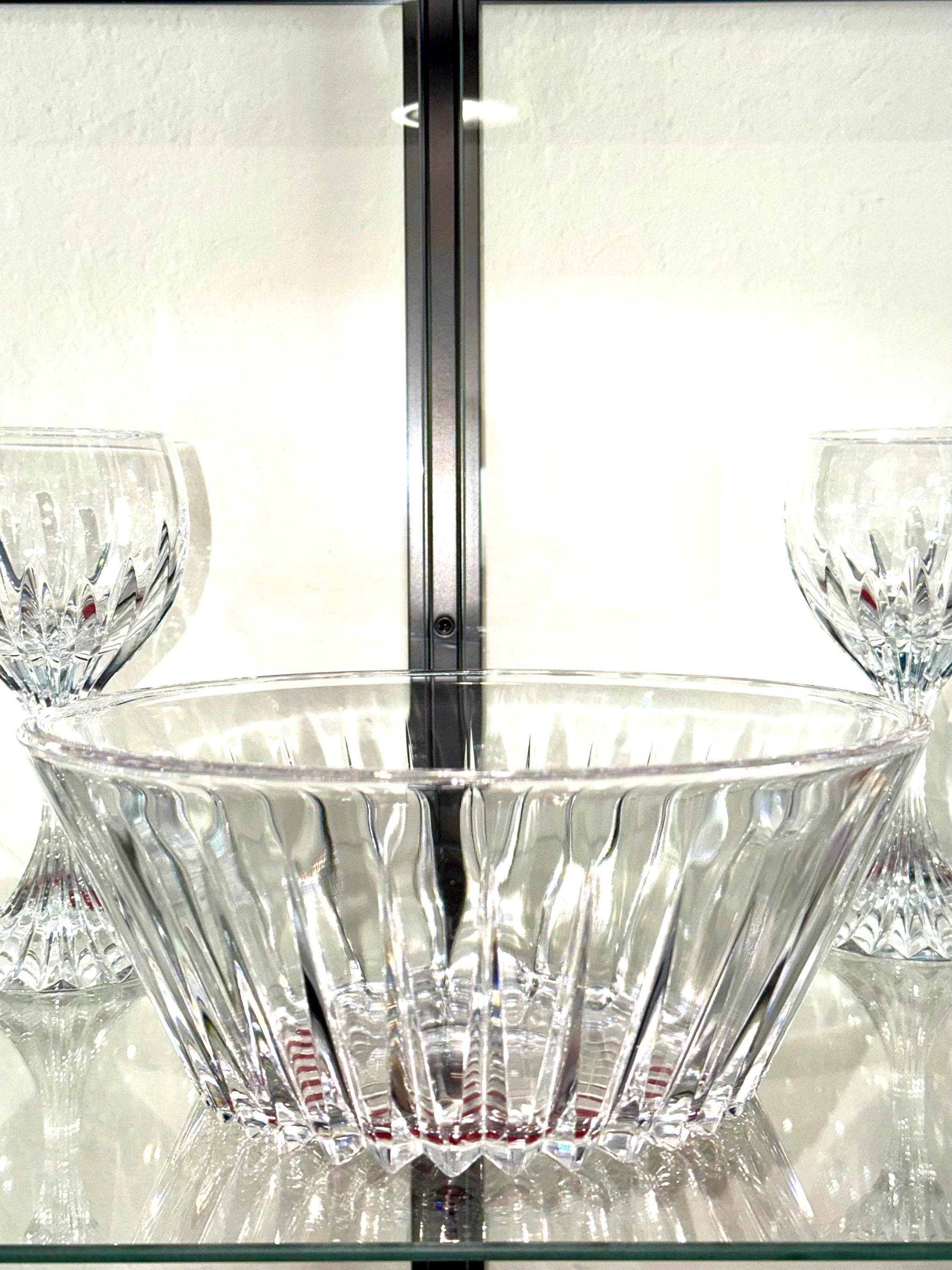Cristal d’Arques Crystal Bowl – French Fan Cut Centerpiece – Lead Crystal Serving Dish