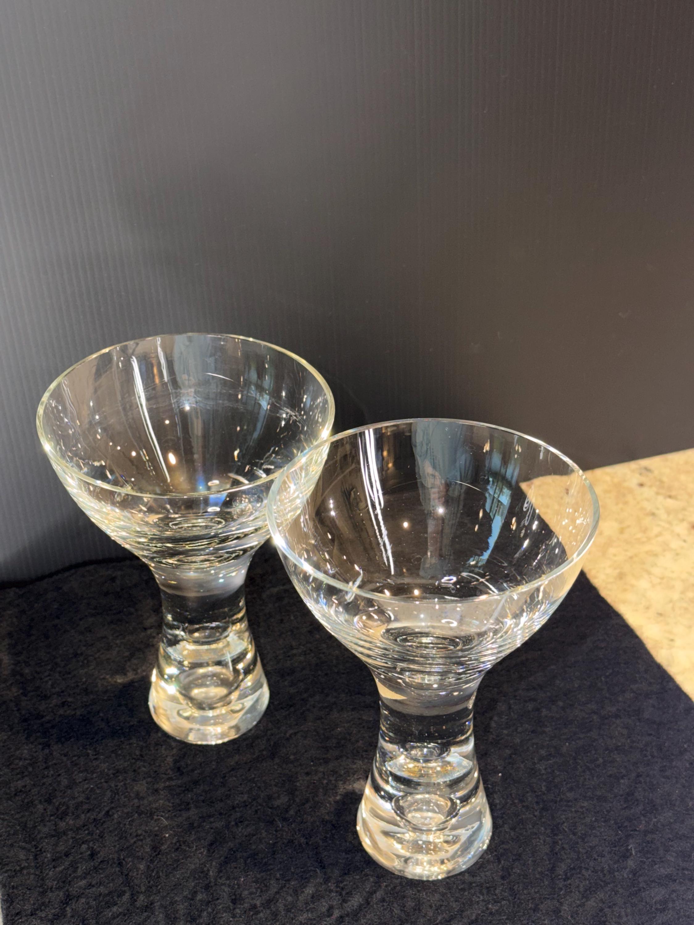 Set of 2 Crystal Coupe Glasses – Handmade Romanian Stemware for Martini, Dessert