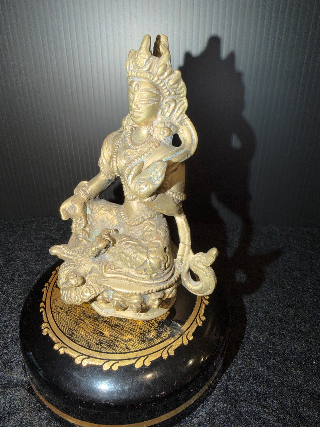 Cast Brass Buddhist Goddess Statue – Tara Style Altar Decor