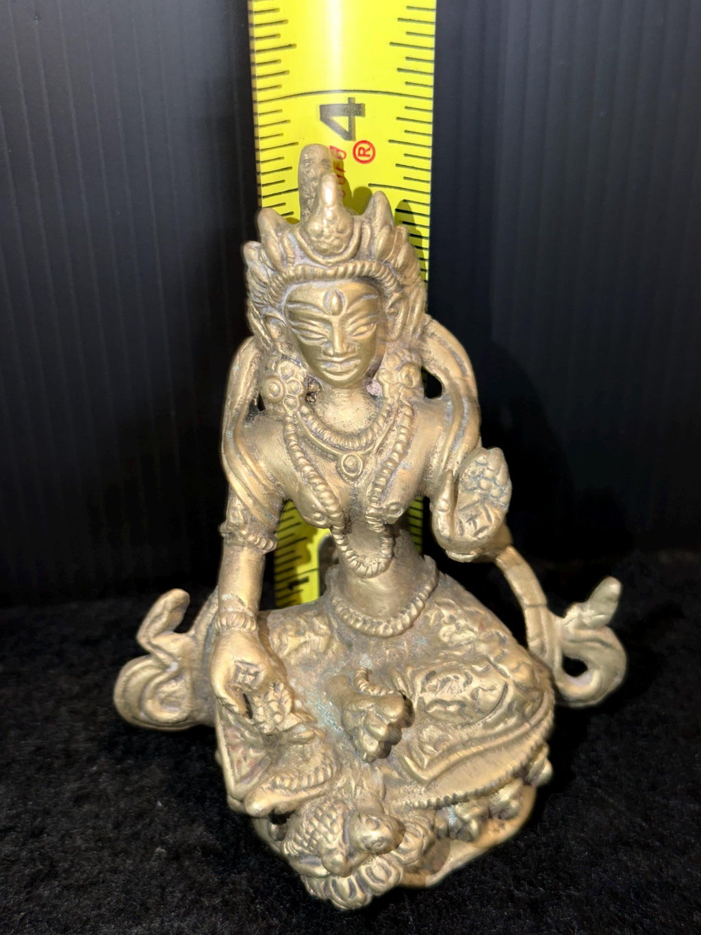 Cast Brass Buddhist Goddess Statue – Tara Style Altar Decor