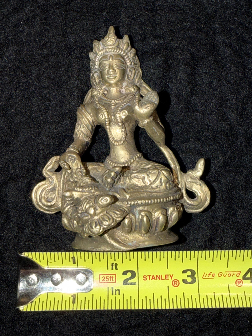Cast Brass Buddhist Goddess Statue – Tara Style Altar Decor