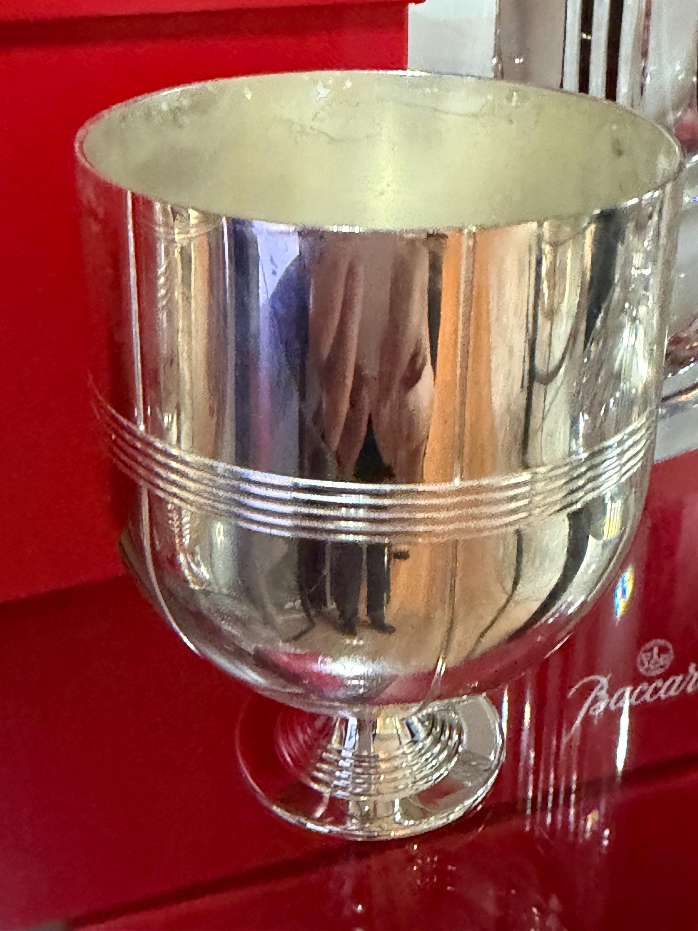 Silverplate Goblets Set – Gold Wash Interior, Mid-Century Villa Plate Barware Italian
