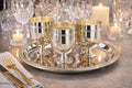 Silverplate Goblets Set – Gold Wash Interior, Mid-Century Villa Plate Barware Italian