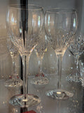 Set of 2 Waterford Crystal Tall Wine Goblets, Signed Irish Cut Crystal Stemware