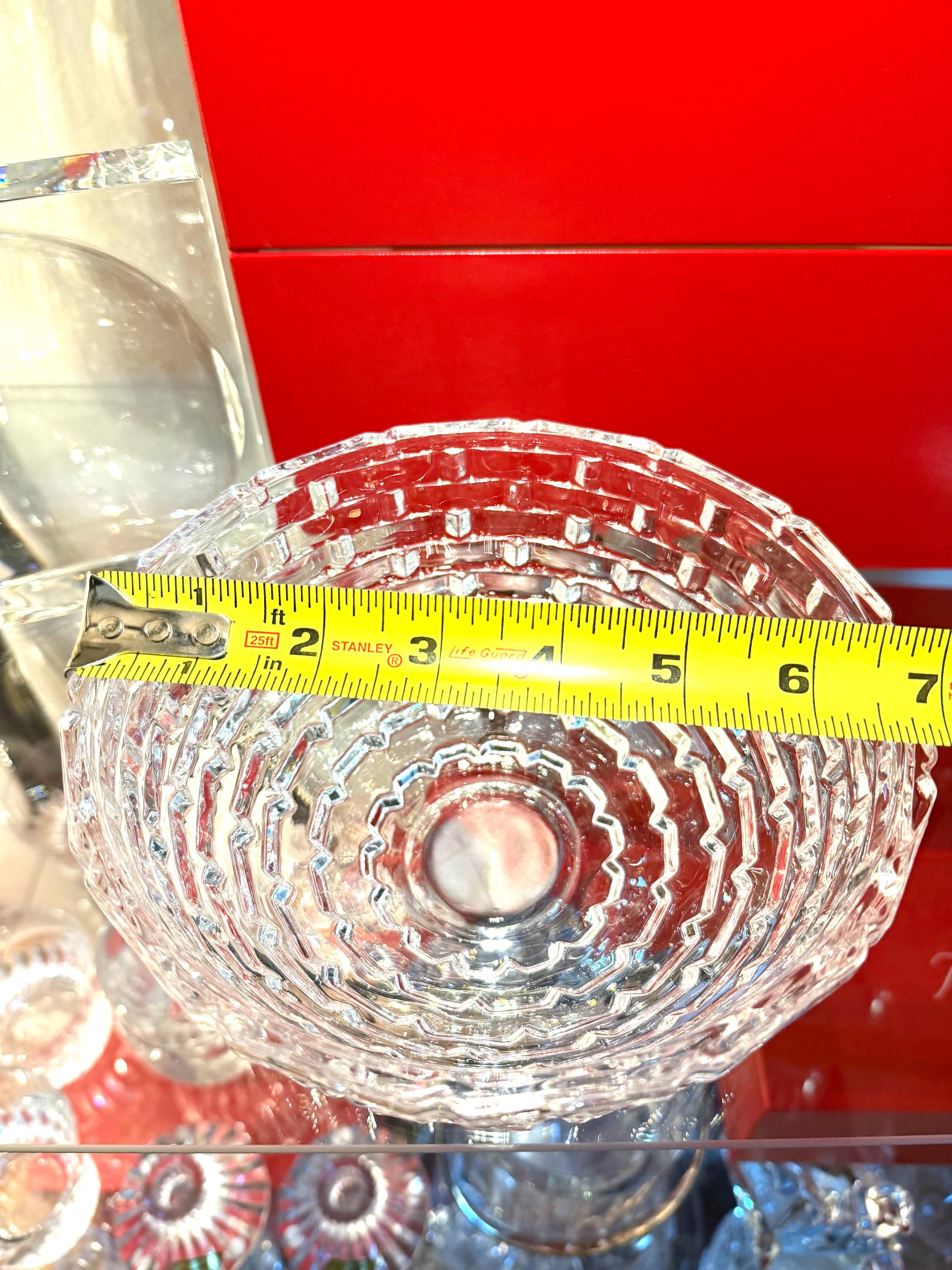 Mikasa Crystal Bowl – Heavy Cut Glass, Brick Pattern Centerpiece Dish
