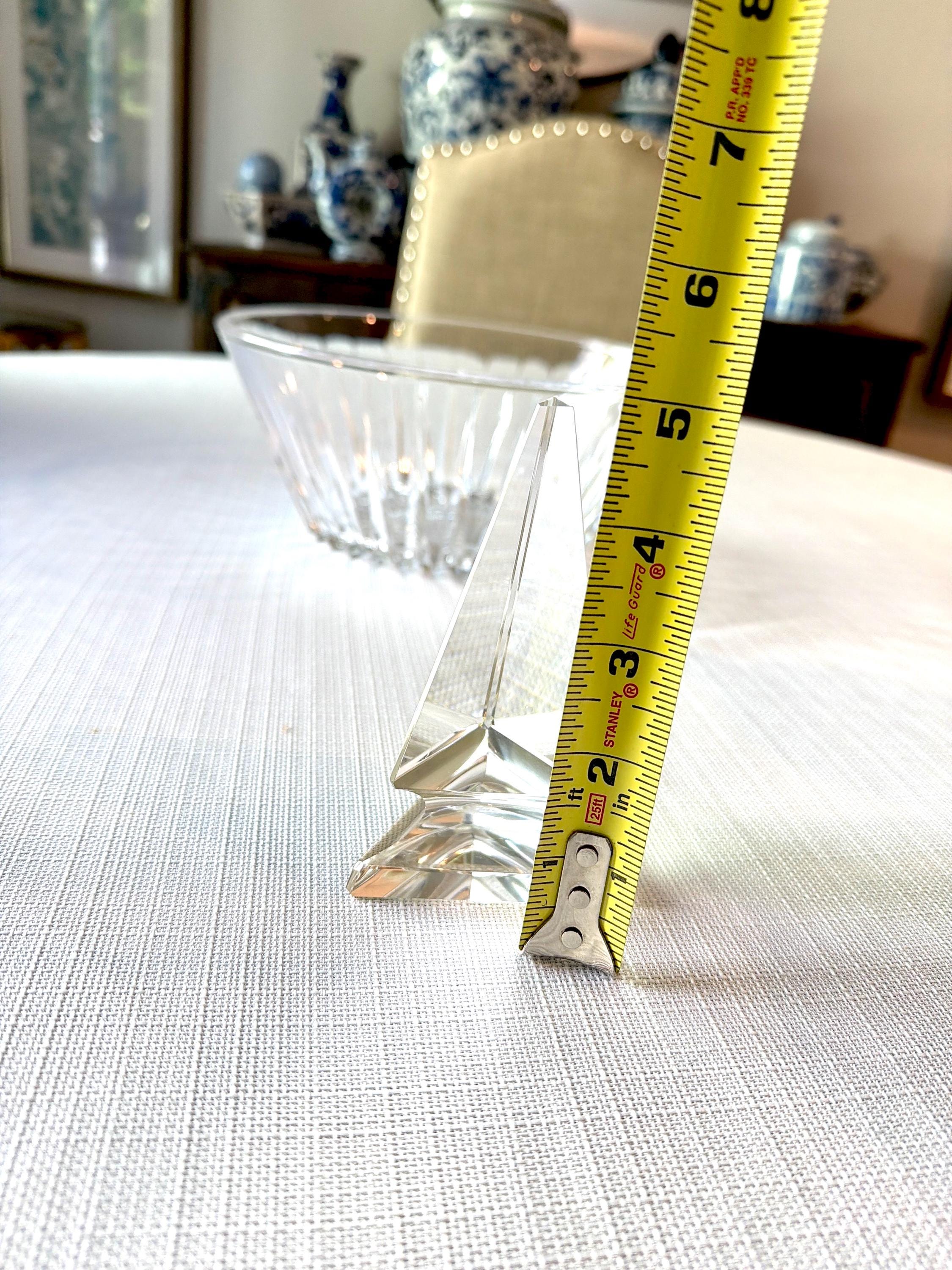Faceted Crystal Obelisk Sculpture – Modern Geometric Art Glass Decor