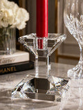 Signed Olga Costa Crystal Candlestick Holder | Faceted Sculptural Modern Décor