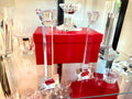 Modernist Crystal Candlesticks – Pair of Geometric Faceted Candle Holders Vintage