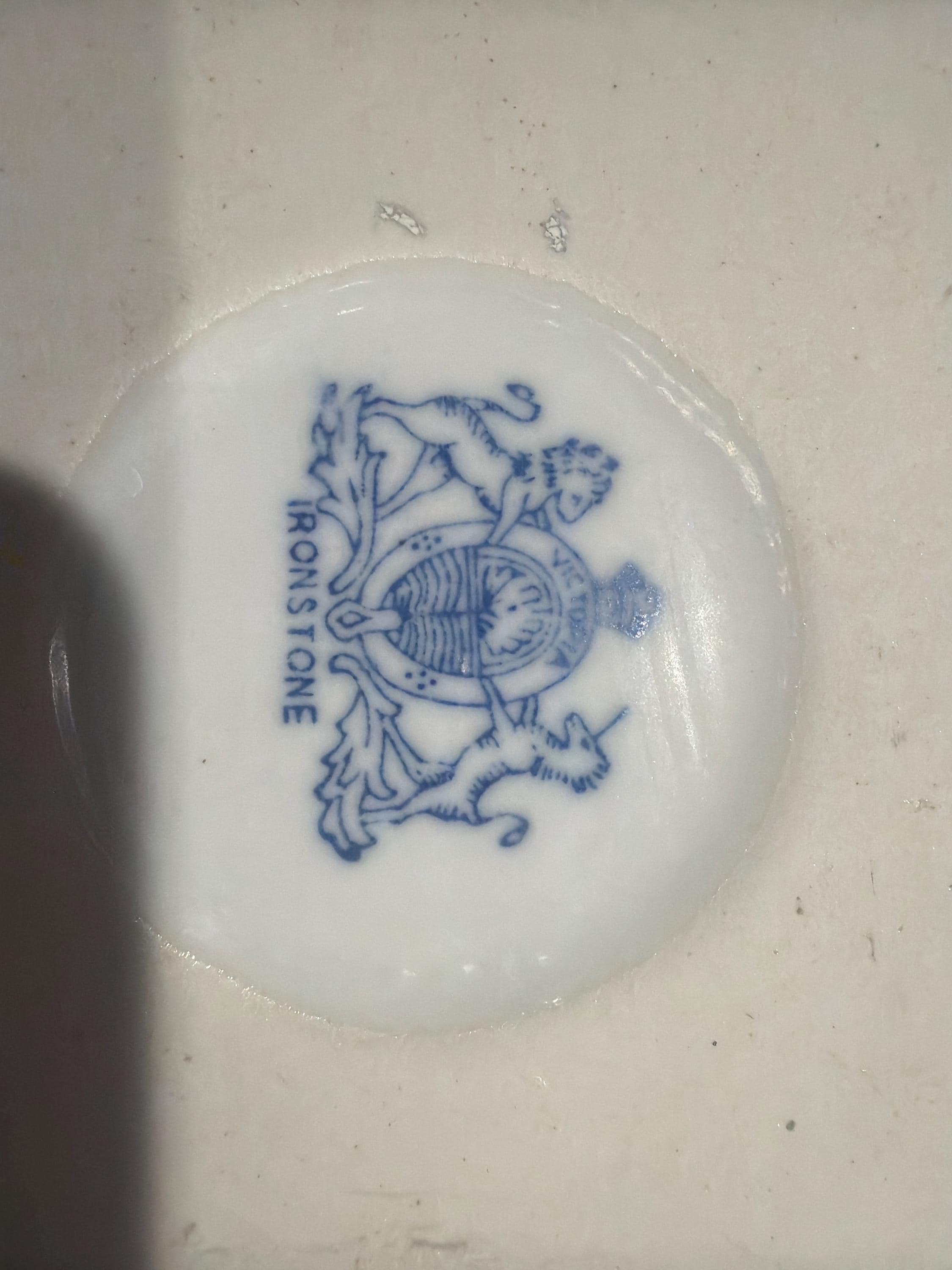 Ironstone Blue White English Covered Butter Dish Chinoiserie Transferware Cottage Core Kitchen Decor Antique