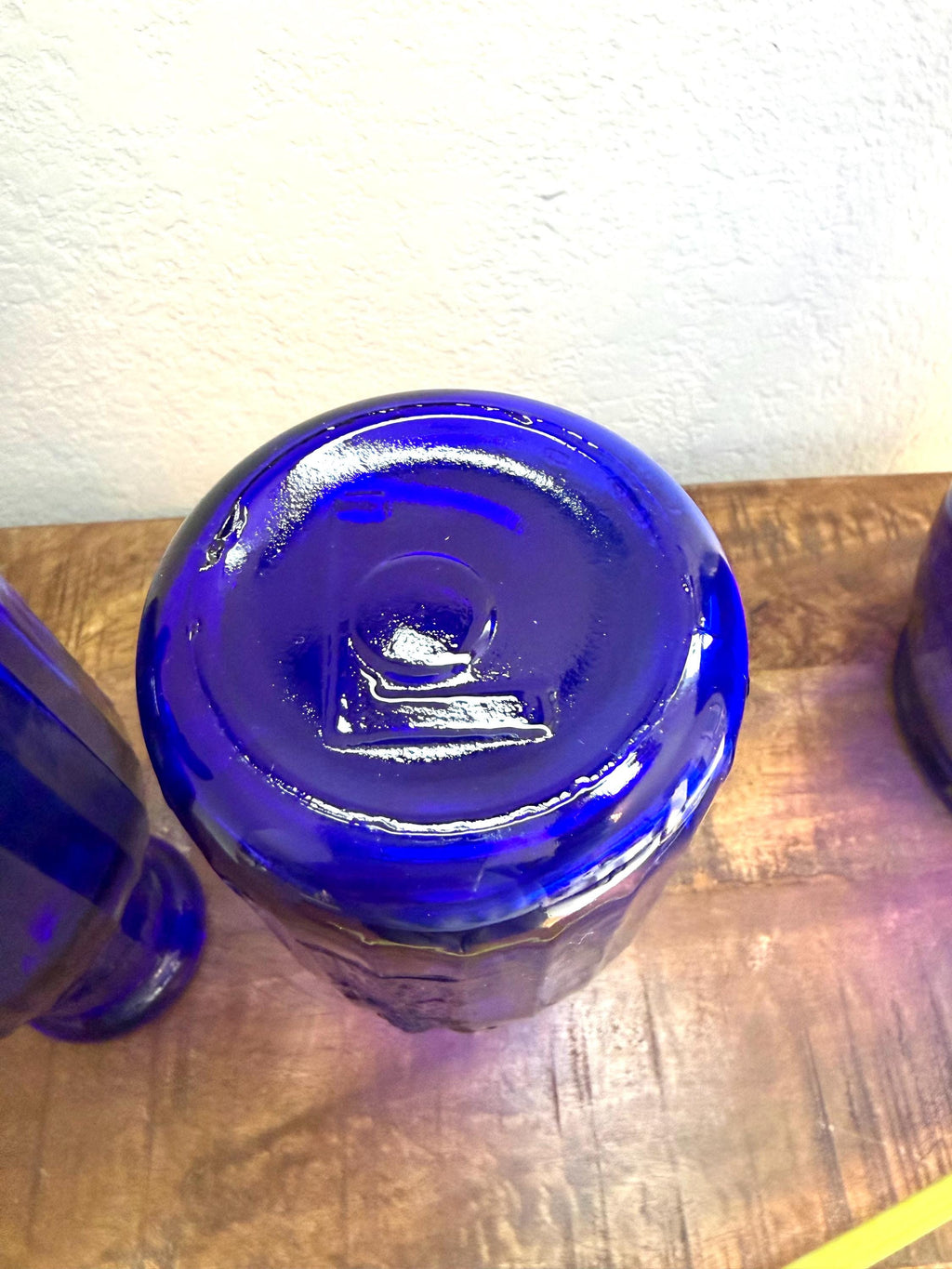 Pair Cobalt Blue Liberty Milk Bottles Buffalo NY Embossed Glass Dairy Bottles VINTAGE